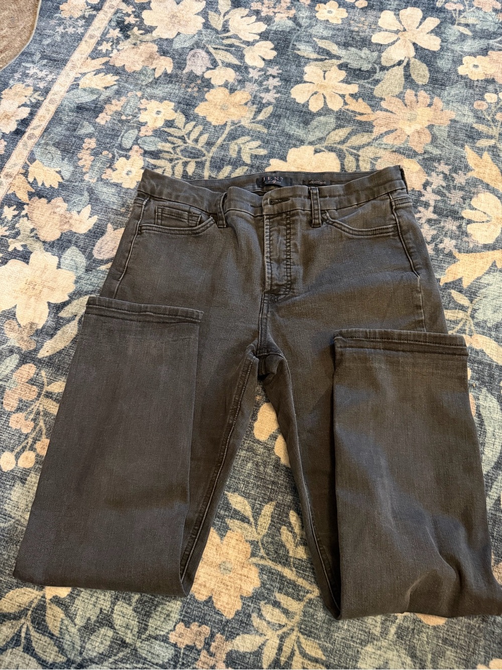 Jen 7 for Mankind Dark Gray Straight-Leg Jeans